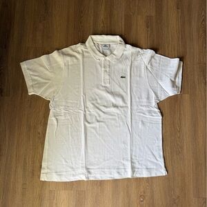 Lacoste White Polo Shirt with Green Crocodile Logo